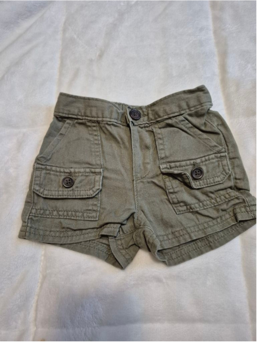 Baby Old Navy Olive Green Cargo Shorts 12-18 Months